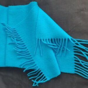 Lana Wool Scarf Italy Unisex Griffe SRL Grimaldi Mint Condition Turquoise Color